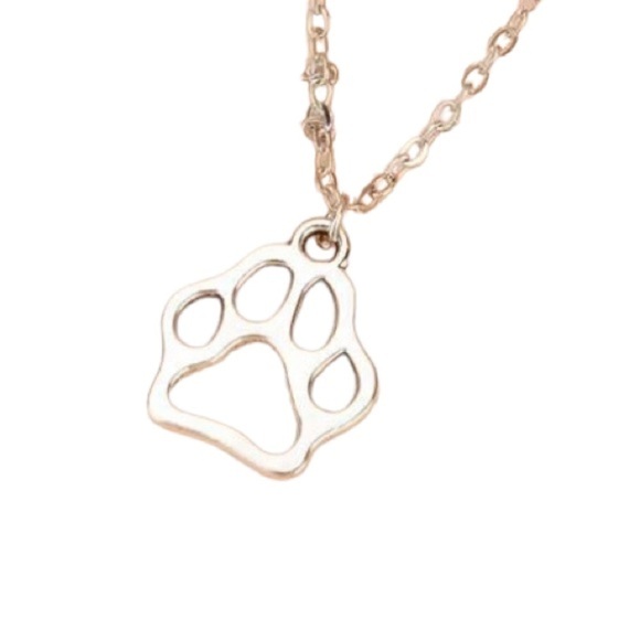 New Silver Tone Dog Paw Necklace - Picture 4 of 6